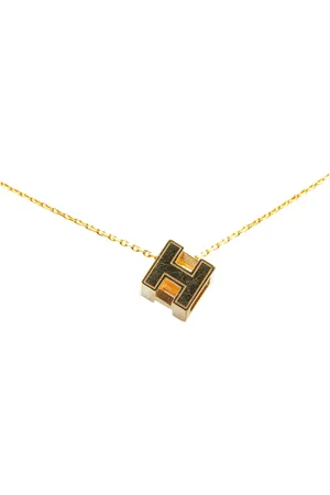 Hermès 20th Century Plated Cage dH Cube Necklace costume necklace