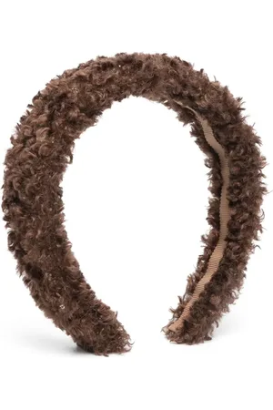 MONNALISA Crystal-embellished shearling headband