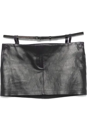 The Attico Leather mini skirt