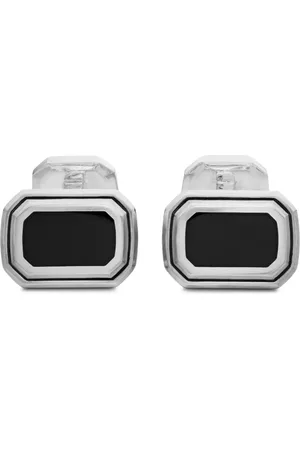 David Yurman Sterling Deco onyx cufflinks (17mm)