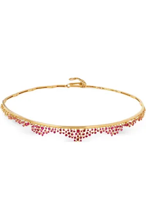 Ananya 18K yellow Scatter diamond and sapphire choker