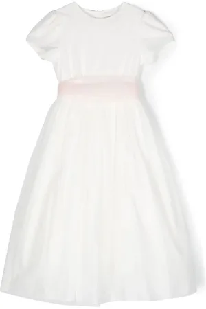 Il gufo Tulle bow-detail long dress