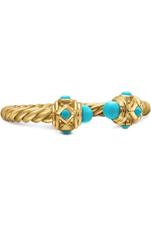 David Yurman 18kt gold Renaissance turquoise ring (2.3mm)