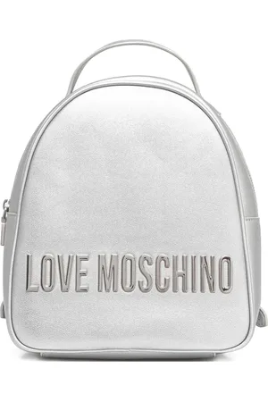 Moschino Logo-lettering metallic backpack