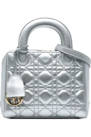 Dior 2016 Metallic Lambskin Cannage Lily Tote satchel