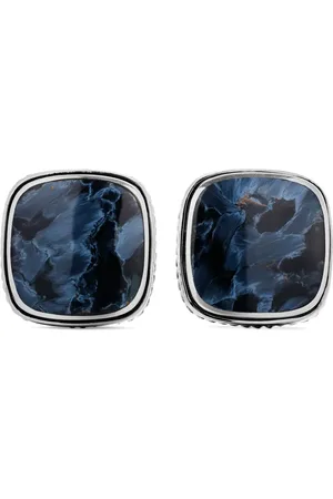 David Yurman Sterling Exotic Stone pietersite cufflinks (17mm)