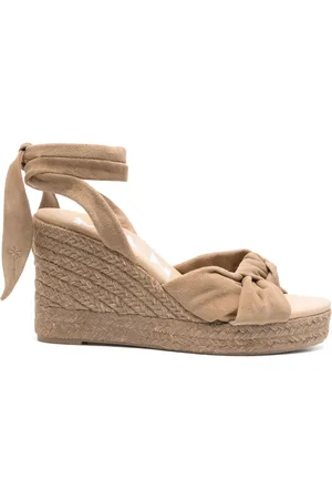 MANEBI 100mm suede wedge espadrilles
