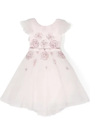 MONNALISA Rhinestone-embellished tulle dress