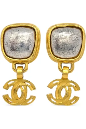CHANEL 1997 CC drop clip-on earrings