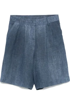 ..,MERCI Denim-print shorts