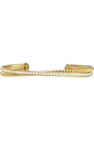 David Yurman 18kt yellow Crossover Two Row diamond bracelet (6mm)