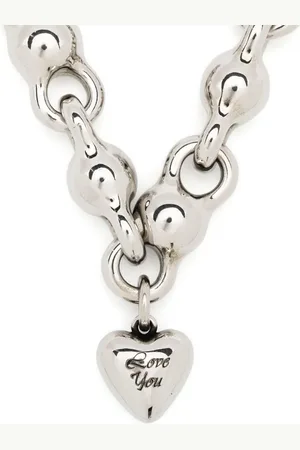 Acne Studios Chunky-chain heart-pendant necklace