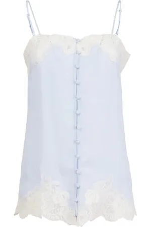 FLEUR DU MAL Lace-trimmed button-front slip