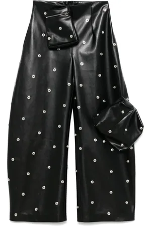 A.W.A.K.E. MODE Stud faxu-leather trousers