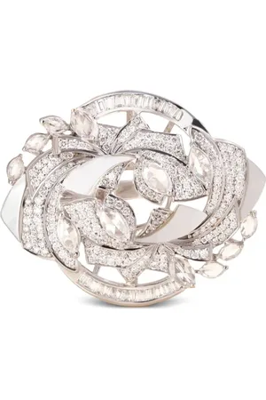 Ananya 18K white gold Mogra Aurora mother-of-pearl and diamonds ring