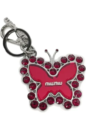 Miu Miu Rhinestone butterfly keychain