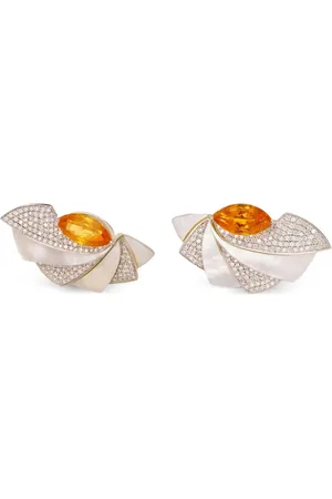 Ananya 18K white gold Mogra multi-stone earrings