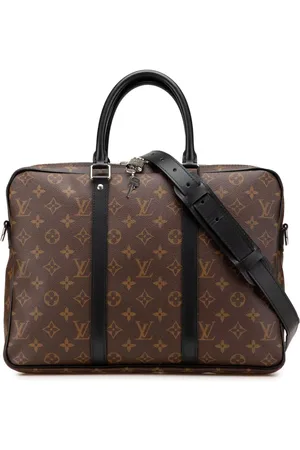 LOUIS VUITTON 2021-2024 Monogram Macassar Porte Documents Voyage business bag