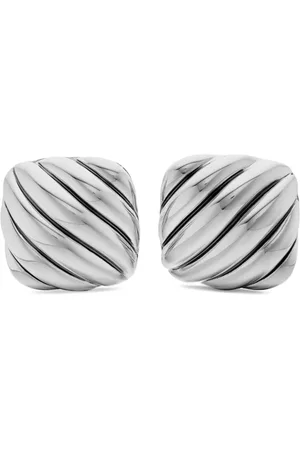 David Yurman Sterling Sculpted Cable Cushion cufflinks (17mm)