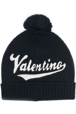 VALENTINO GARAVANI Embroidered logo pompom beanie
