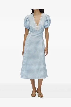 Sleeper Checked midi dress