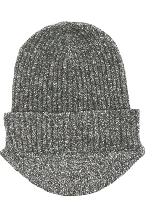 RANRA Mélange-effect ribbed-knit beanie