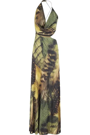 Amazuìn Draped halterneck maxi dress