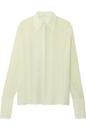 Another Tomorrow Pleated wrap shirt