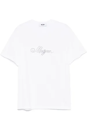 Msgm Logo-embroidered T-shirt
