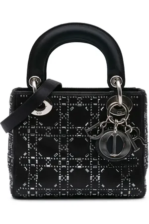 Dior 2019 Mini Satin Cannage Strass Crystal Embellished Lady Dior satchel