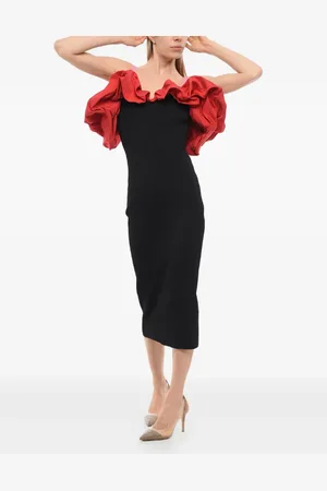 Alexander McQueen Hybrid ruffled pencil dress