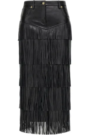 Roberto Cavalli Fringed midi skirt