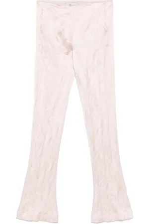 BLUMARINE Crinkled satin trousers