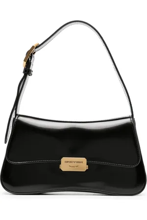 Emporio Armani Logo-engraved buckled shoulder bag