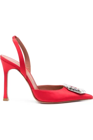 Amina Muaddi 105mm Camelia pumps