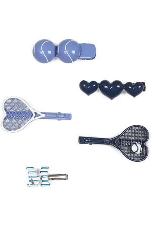 MONNALISA Tennis-motif hair clips (set of four)