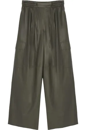 YVES SALOMON Wide-leg leather cargo trousers