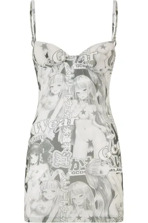 GCDS Hentai-print embrodered mini dress