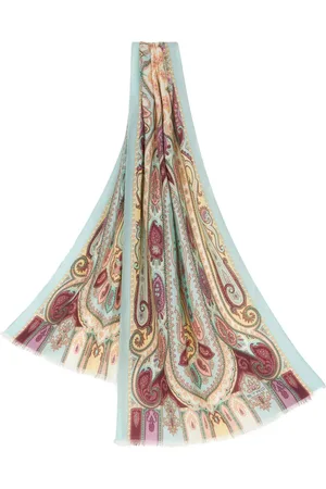 Etro Paisley-print frayed-edge cashmere-blend scarf