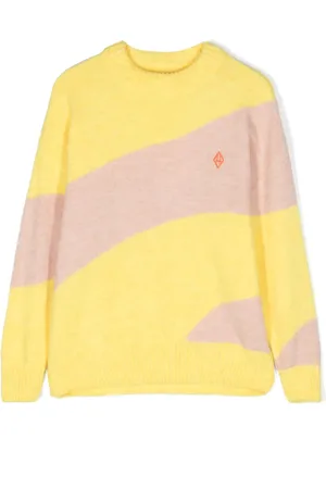 The Animals Observatory Logo-embroidered contrasting-trim jumper