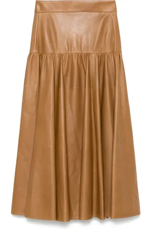 Saint Laurent Leather midi skirt