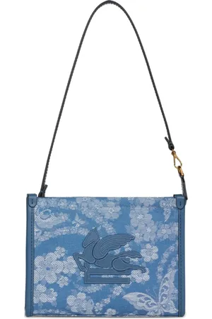 Etro Floral-print denim clutch bag