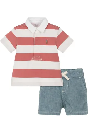 Ralph Lauren Striped chambray short and polo shirt set