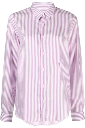 Sporty & Rich Logo-embroidered striped shirt