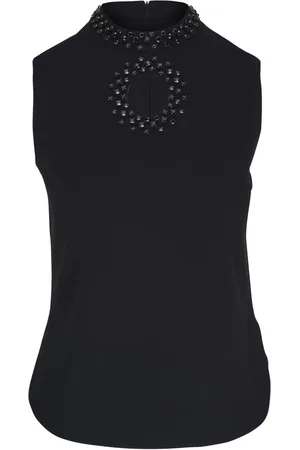 AKRIS Crystal-embellished jersey top