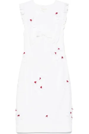Shushu/Tong Floral appliqué mini dress