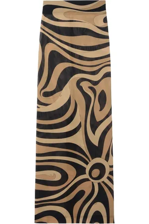 Puccini Marmo-print maxi skirt