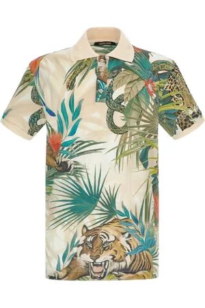 Roberto Cavalli Jungle-print polo shirt