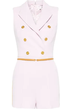 Elisabetta Franchi Double-breasted crepe playsuit