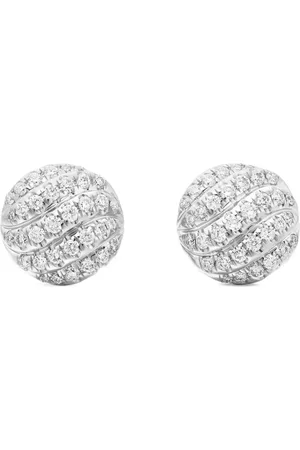 David Yurman Sterling Sculpted Cable diamond earrings (8mm)